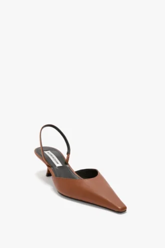 Sloane Halter Back 45 din piele de culoare Dark Tan