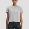 Tricou cu croială strâmtă, în nuanță gri melanj Tricou cu croială strâmtă, în nuanță gri melanj