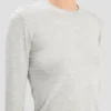 Tricou cu mâneci lungi, gri melanj Tricou cu mâneci lungi, gri melanj