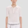 Tricou polo cu volane, alb Tricou polo cu volane, alb