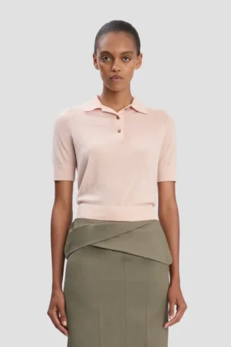 Tricou polo roz pal